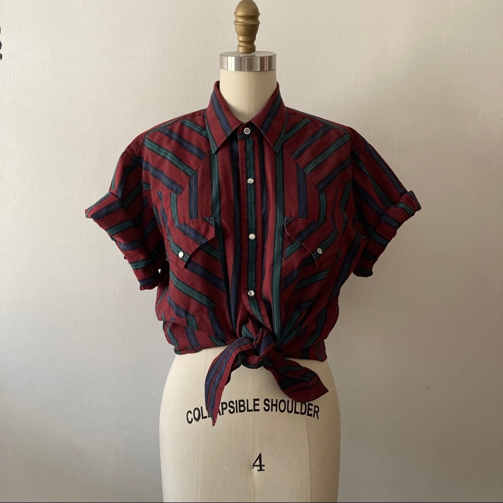 Ely Plains Western Maroon Button Down